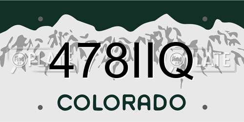 478IIQ Colorado License Plate