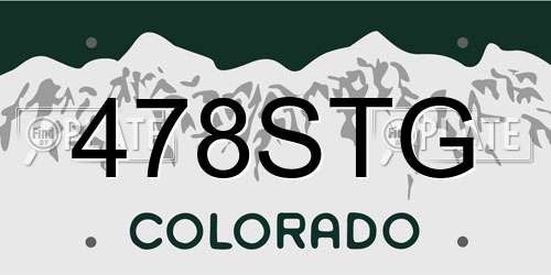 478STG Colorado License Plate