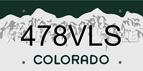 478VLS Colorado License Plate