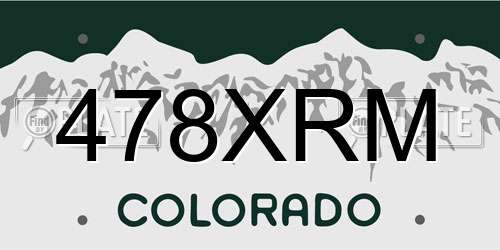 478XRM Colorado License Plate