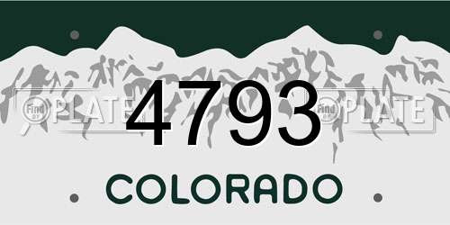 4793 Colorado License Plate