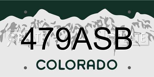 479ASB Colorado License Plate
