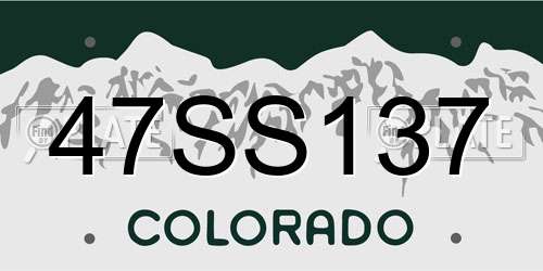 47SS137 Colorado License Plate