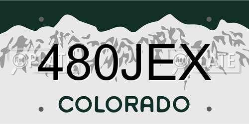 480JEX Colorado License Plate
