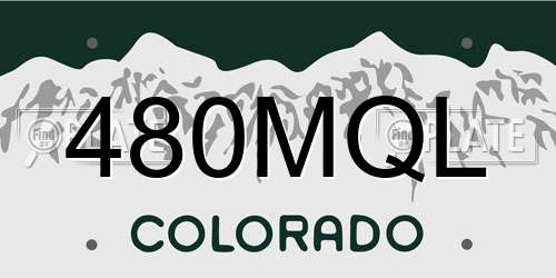 480MQL Colorado License Plate