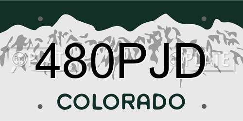 480PJD Colorado License Plate