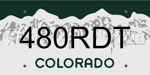 480RDT Colorado License Plate