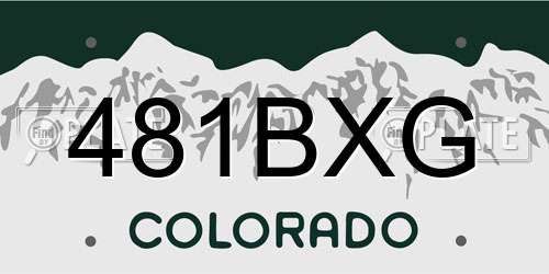481BXG Colorado License Plate