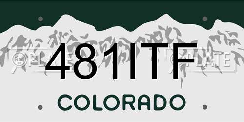 481ITF Colorado License Plate