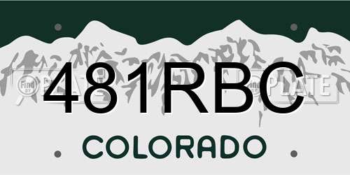 481RBC Colorado License Plate