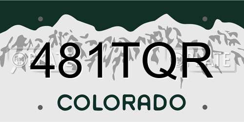 481TQR Colorado License Plate