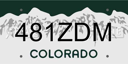 481ZDM Colorado License Plate
