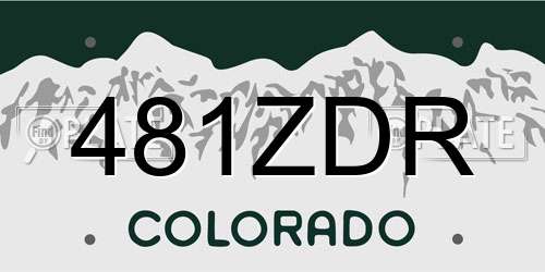 481ZDR Colorado License Plate