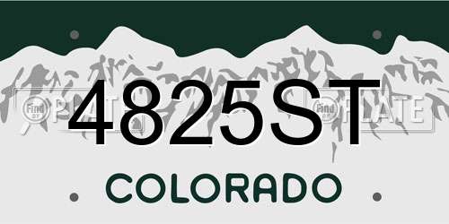 4825ST Colorado License Plate