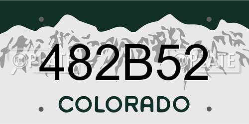 482B52 Colorado License Plate