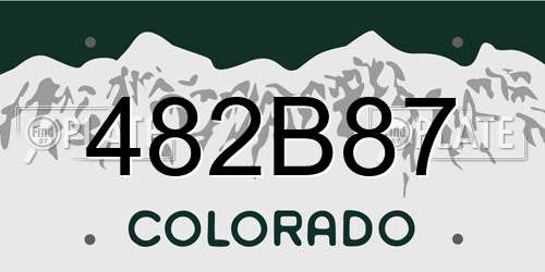 482B87 Colorado License Plate