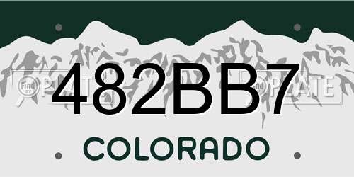 482BB7 Colorado License Plate