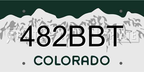 482BBT Colorado License Plate