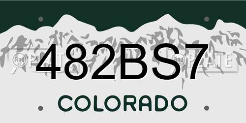 482BS7 Colorado License Plate