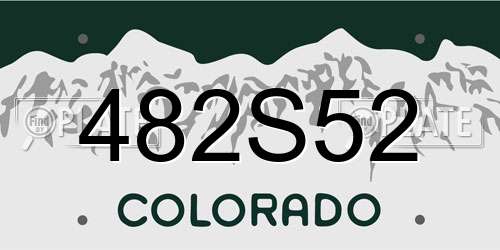 482S52 Colorado License Plate