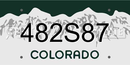 482S87 Colorado License Plate