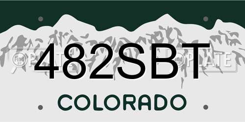482SBT Colorado License Plate