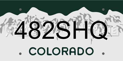 482SHQ Colorado License Plate