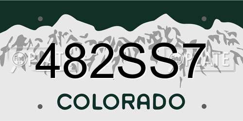482SS7 Colorado License Plate
