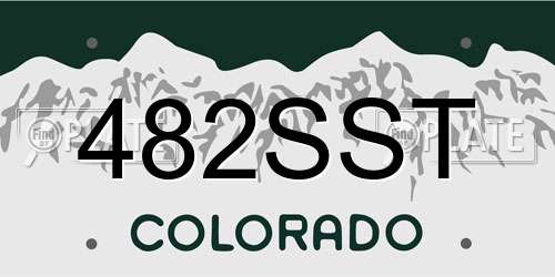 482SST Colorado License Plate