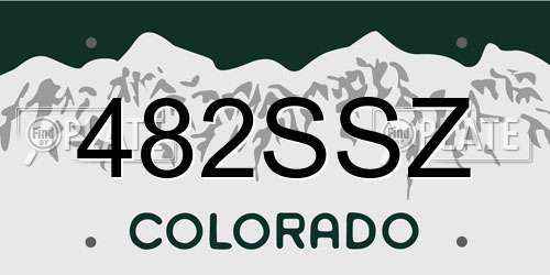 482SSZ Colorado License Plate