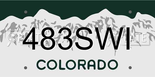 483SWI Colorado License Plate