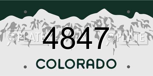 4847 Colorado License Plate