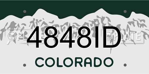 4848ID Colorado License Plate