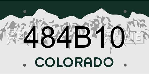 484B10 Colorado License Plate