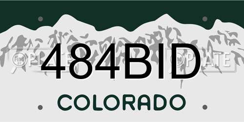 484BID Colorado License Plate