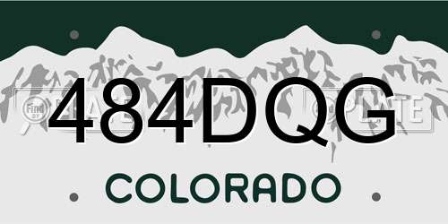 484DQG Colorado License Plate