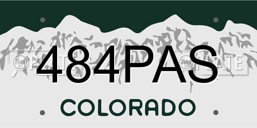 484PAS Colorado License Plate