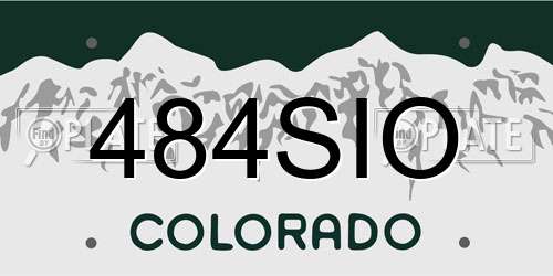 484SIO Colorado License Plate