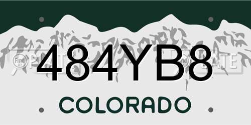 484YB8 Colorado License Plate