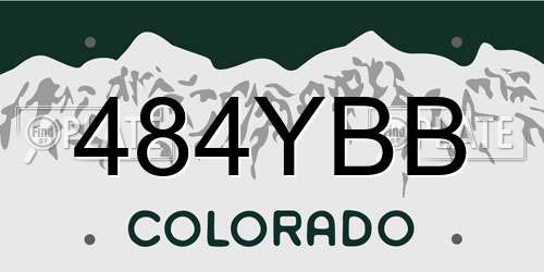 484YBB Colorado License Plate