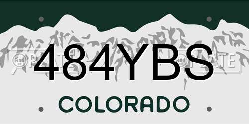 484YBS Colorado License Plate