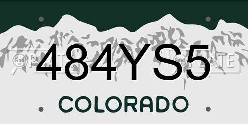 484YS5 Colorado License Plate