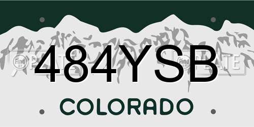 484YSB Colorado License Plate