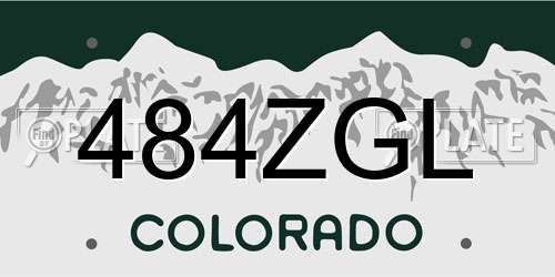 484ZGL Colorado License Plate