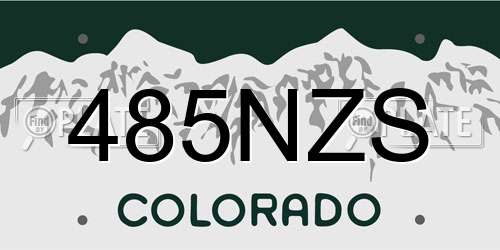 485NZS Colorado License Plate