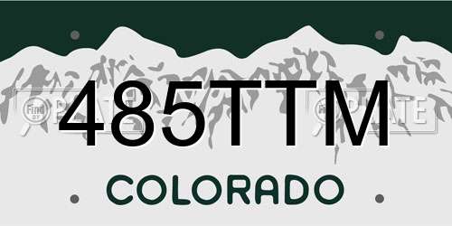 485TTM Colorado License Plate