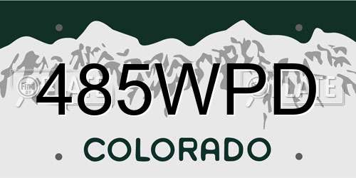 485WPD Colorado License Plate
