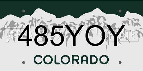 485YOY Colorado License Plate