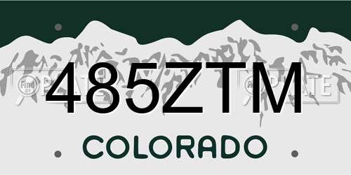 485ZTM Colorado License Plate