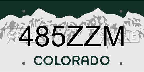 485ZZM Colorado License Plate